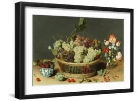 Still Life of Grapes in a Basket-Isaac Soreau-Framed Giclee Print