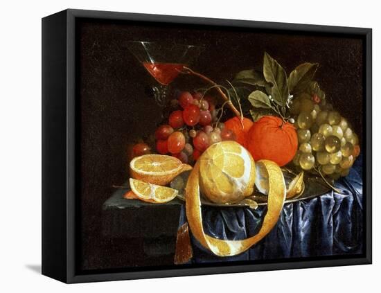 Still Life of Grapes, Oranges and a Peeled Lemon-Jan Pauwel Gillemans I-Framed Stretched Canvas