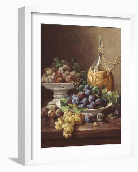 Still Life of Grapes, Plums and Wine-Eugene Claude-Framed Giclee Print