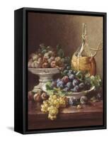 Still Life of Grapes, Plums and Wine-Eugene Claude-Framed Stretched Canvas