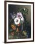 Still Life of Hibiscus and Nasturtium in a Glass Vase-Julie Guyot-Framed Giclee Print