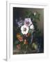 Still Life of Hibiscus and Nasturtium in a Glass Vase-Julie Guyot-Framed Giclee Print