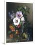 Still Life of Hibiscus and Nasturtium in a Glass Vase-Julie Guyot-Framed Giclee Print