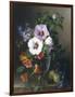 Still Life of Hibiscus and Nasturtium in a Glass Vase-Julie Guyot-Framed Giclee Print