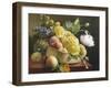 Still Life of Hollyhocks and Nasturtium-Antoine Berjon-Framed Giclee Print