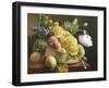 Still Life of Hollyhocks and Nasturtium-Antoine Berjon-Framed Giclee Print