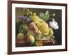 Still Life of Hollyhocks and Nasturtium-Antoine Berjon-Framed Giclee Print