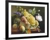 Still Life of Hollyhocks and Nasturtium-Antoine Berjon-Framed Giclee Print