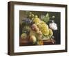 Still Life of Hollyhocks and Nasturtium-Antoine Berjon-Framed Giclee Print