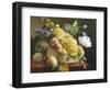 Still Life of Hollyhocks and Nasturtium-Antoine Berjon-Framed Giclee Print