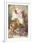 Still Life of Hollyhocks, Peaches and Plums-Eugene Claude-Framed Giclee Print