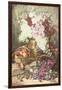 Still Life of Hollyhocks, Peaches and Plums-Eugene Claude-Framed Giclee Print