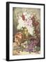 Still Life of Hollyhocks, Peaches and Plums-Eugene Claude-Framed Giclee Print