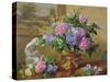 Still Life of Hydrangeas and Lilacs-Albert Williams-Stretched Canvas