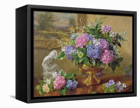 Still Life of Hydrangeas and Lilacs-Albert Williams-Framed Stretched Canvas