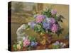 Still Life of Hydrangeas and Lilacs-Albert Williams-Stretched Canvas