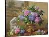 Still Life of Hydrangeas and Lilacs-Albert Williams-Stretched Canvas