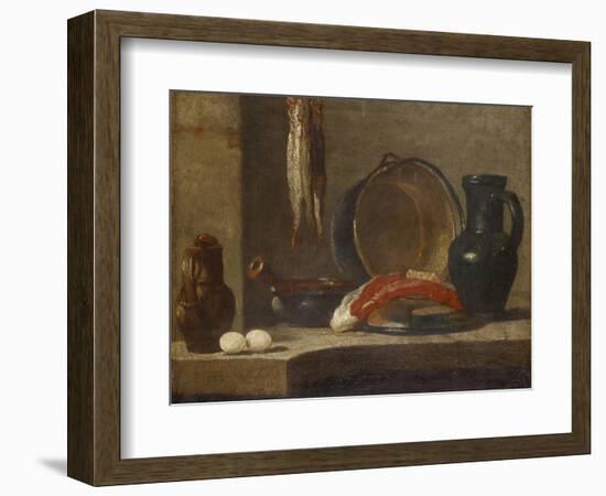 Still Life of Kitchen Utensils, C.1733-34-Jean-Baptiste Simeon Chardin-Framed Giclee Print