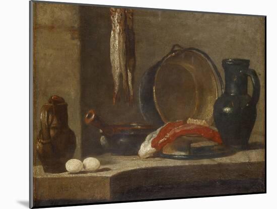 Still Life of Kitchen Utensils, C.1733-34-Jean-Baptiste Simeon Chardin-Mounted Giclee Print