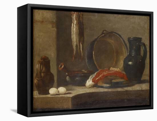 Still Life of Kitchen Utensils, C.1733-34-Jean-Baptiste Simeon Chardin-Framed Stretched Canvas