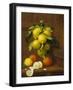 Still Life of Lemons and Oranges-A. Menasque-Framed Giclee Print