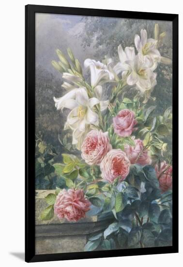 Still Life of Lilies and Roses-Mary Margetts-Framed Giclee Print