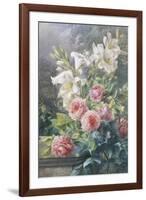 Still Life of Lilies and Roses-Mary Margetts-Framed Giclee Print