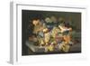 Still Life of Melon, Cherries, and Strawberries-Severin Roesen-Framed Giclee Print