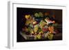 Still Life of Melon, Plums, Grapes, Peaches, Cherries, Strawberries Etc on Stone Ledges-Severin Roesen-Framed Giclee Print