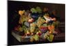 Still Life of Melon, Plums, Grapes, Peaches, Cherries, Strawberries Etc on Stone Ledges-Severin Roesen-Mounted Giclee Print