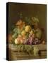 Still Life of Melons, Grapes and Peaches on a Ledge-Jakob Bogdani Or Bogdany-Stretched Canvas