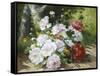 Still Life of Mixed Summer Flowers-Eugene Henri Cauchois-Framed Stretched Canvas