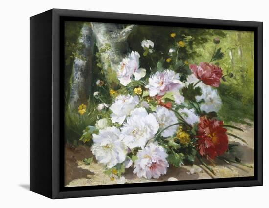 Still Life of Mixed Summer Flowers-Eugene Henri Cauchois-Framed Stretched Canvas