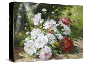 Still Life of Mixed Summer Flowers-Eugene Henri Cauchois-Stretched Canvas