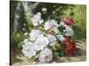 Still Life of Mixed Summer Flowers-Eugene Henri Cauchois-Stretched Canvas