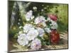 Still Life of Mixed Summer Flowers-Eugene Henri Cauchois-Mounted Giclee Print