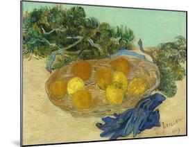 Still Life of Oranges and Lemons with Blue Gloves, 1889-Vincent van Gogh-Mounted Giclee Print