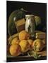 Still Life of Oranges, Watermelon, a Pot, and Boxes of Cake, Ca. 1760-Luis Egidio Meléndez-Mounted Giclee Print