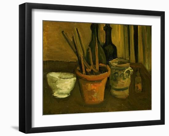 Still Life of Paintbrushes in a Flowerpot, 1884-85-Vincent van Gogh-Framed Giclee Print