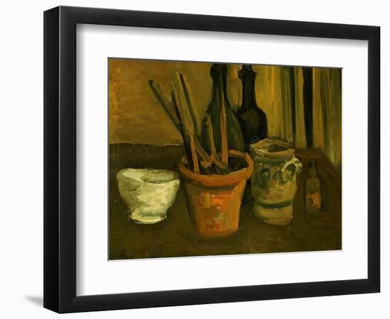 Still Life of Paintbrushes in a Flowerpot, 1884-85-Vincent van Gogh-Framed Premium Giclee Print