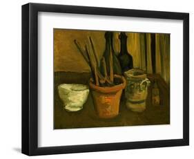 Still Life of Paintbrushes in a Flowerpot, 1884-85-Vincent van Gogh-Framed Premium Giclee Print