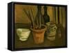 Still Life of Paintbrushes in a Flowerpot-Vincent van Gogh-Framed Stretched Canvas