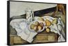 Still Life of Peaches and Pears, 1888-90-Paul Cézanne-Framed Stretched Canvas