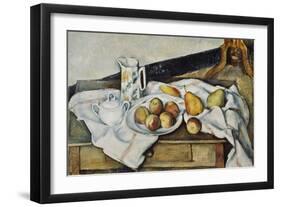 Still Life of Peaches and Pears, 1888-90-Paul Cézanne-Framed Giclee Print