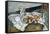 Still Life of Peaches and Pears, 1888-90-Paul Cézanne-Framed Stretched Canvas