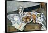 Still Life of Peaches and Pears, 1888-90-Paul Cézanne-Framed Stretched Canvas