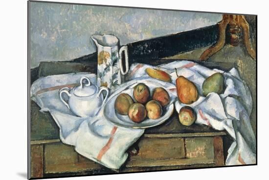Still Life of Peaches and Pears, 1888-90-Paul Cézanne-Mounted Giclee Print