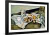 Still Life of Peaches and Pears-Paul Cézanne-Framed Art Print