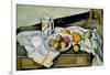 Still Life of Peaches and Pears-Paul Cézanne-Framed Art Print