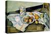 Still Life of Peaches and Pears-Paul Cézanne-Stretched Canvas